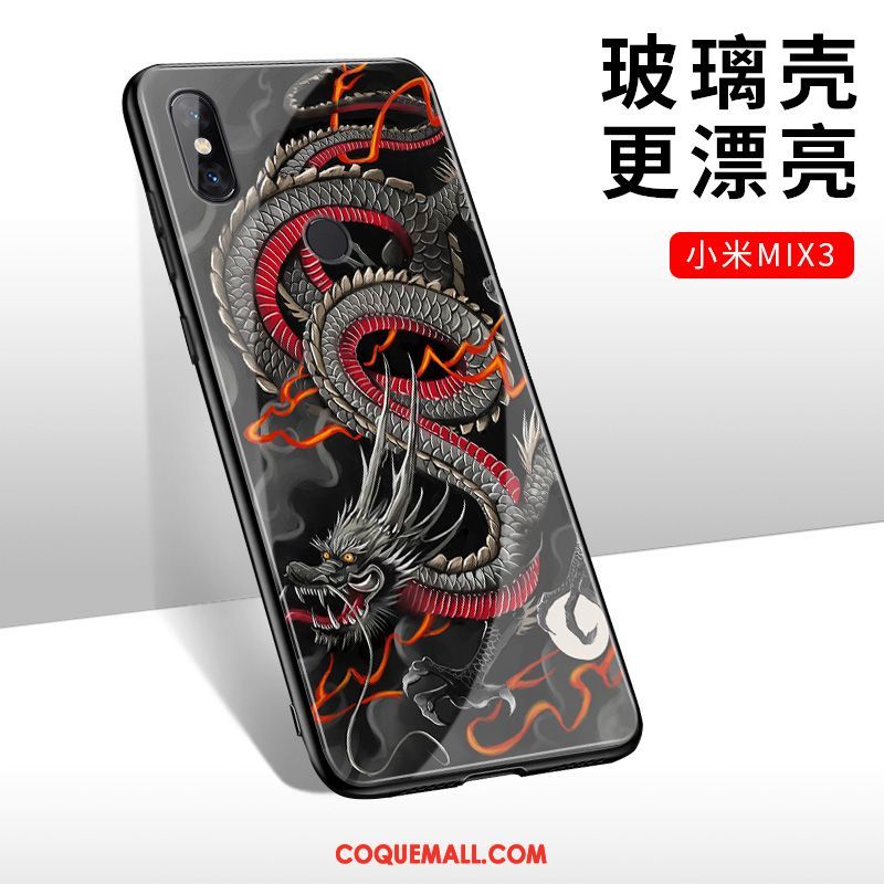 Étui Xiaomi Mi Mix 3 Rouge Incassable Protection, Coque Xiaomi Mi Mix 3 Téléphone Portable Tendance Beige