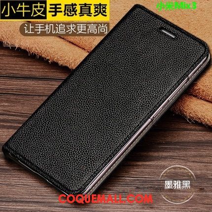 Étui Xiaomi Mi Mix 3 Rouge Téléphone Portable Protection, Coque Xiaomi Mi Mix 3 Cuir Véritable Petit Beige