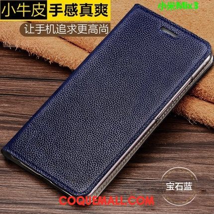 Étui Xiaomi Mi Mix 3 Rouge Téléphone Portable Protection, Coque Xiaomi Mi Mix 3 Cuir Véritable Petit Beige