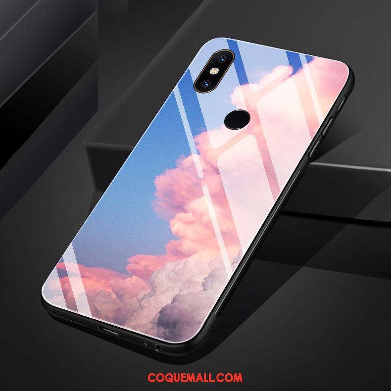 Étui Xiaomi Mi Mix 3 Simple Blanc Fluide Doux, Coque Xiaomi Mi Mix 3 Verre Silicone Beige