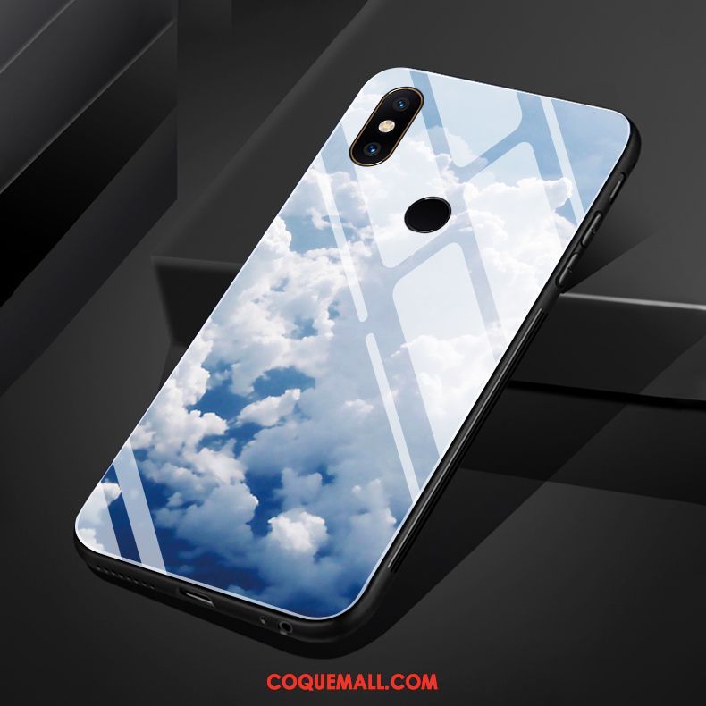 Étui Xiaomi Mi Mix 3 Simple Blanc Fluide Doux, Coque Xiaomi Mi Mix 3 Verre Silicone Beige