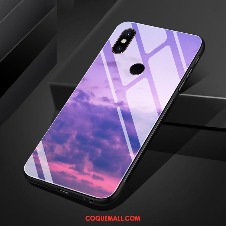 Étui Xiaomi Mi Mix 3 Simple Blanc Fluide Doux, Coque Xiaomi Mi Mix 3 Verre Silicone Beige