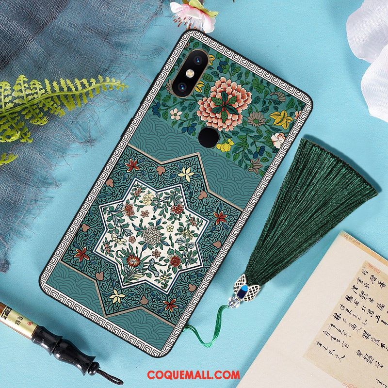 Étui Xiaomi Mi Mix 3 Tendance Vintage Silicone, Coque Xiaomi Mi Mix 3 Palais Tout Compris Beige