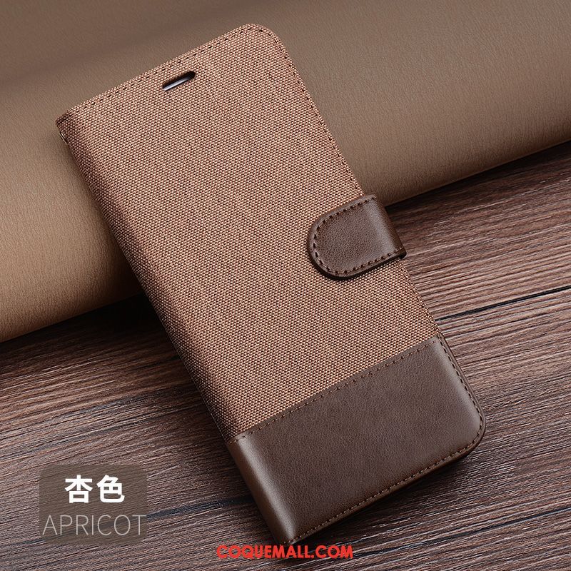 Étui Xiaomi Mi Mix 3 Tout Compris Noir Rouge, Coque Xiaomi Mi Mix 3 Incassable Portefeuille Beige