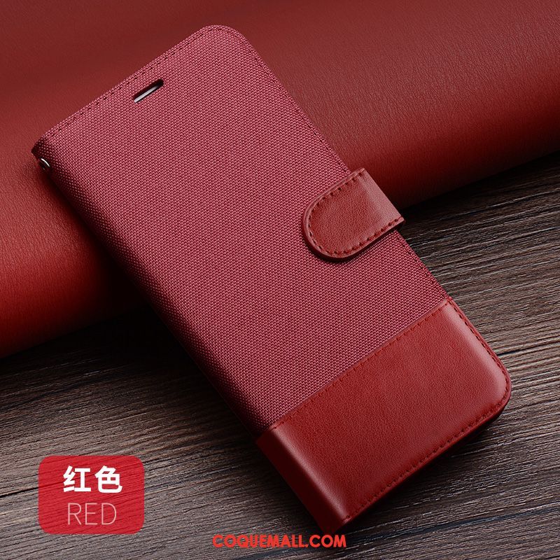 Étui Xiaomi Mi Mix 3 Tout Compris Noir Rouge, Coque Xiaomi Mi Mix 3 Incassable Portefeuille Beige