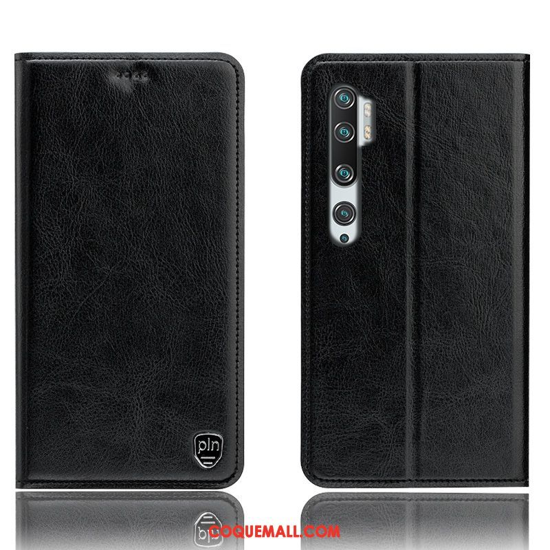 Étui Xiaomi Mi Note 10 Incassable Protection Téléphone Portable, Coque Xiaomi Mi Note 10 Petit En Cuir Braun Beige