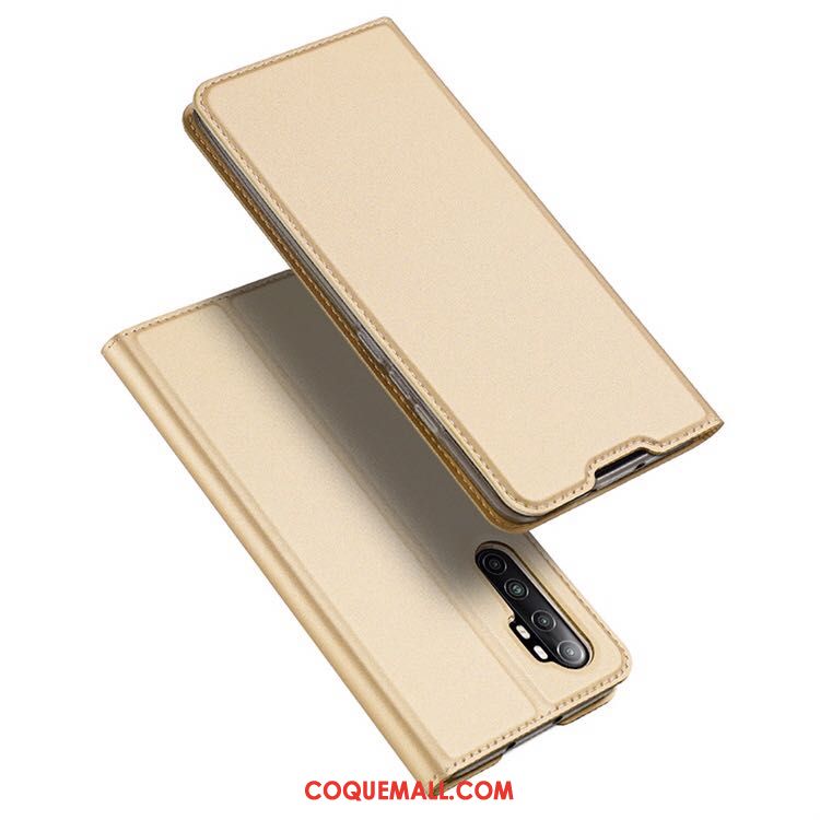 Étui Xiaomi Mi Note 10 Lite Business Petit Téléphone Portable, Coque Xiaomi Mi Note 10 Lite Rose En Cuir Beige