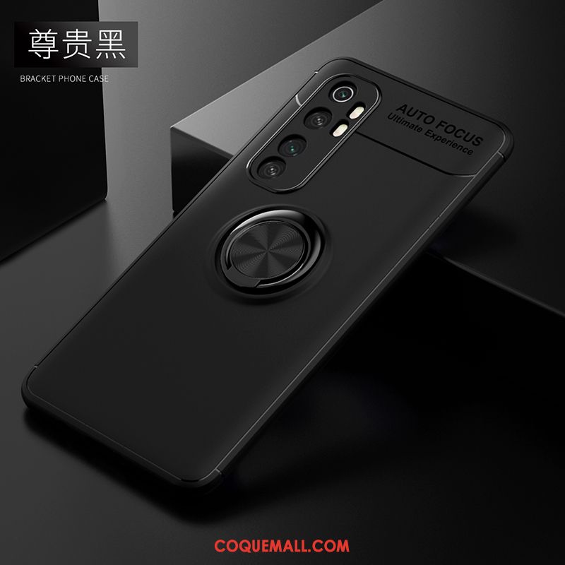 Étui Xiaomi Mi Note 10 Lite Délavé En Daim Fluide Doux Noir, Coque Xiaomi Mi Note 10 Lite Magnétisme Support Beige