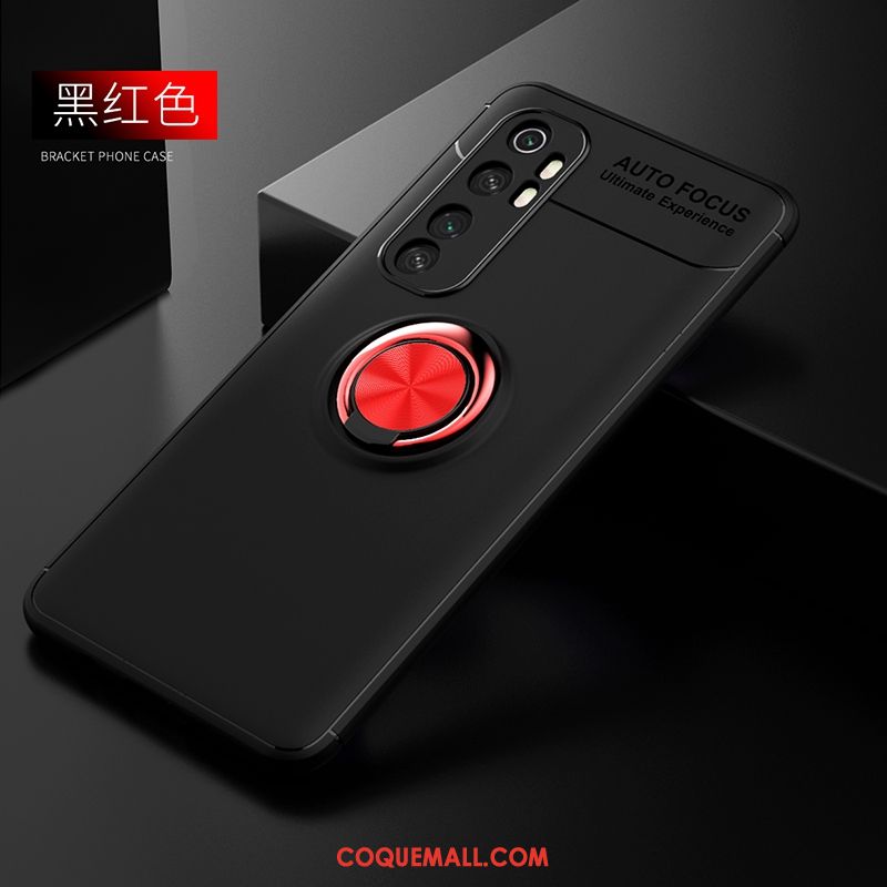 Étui Xiaomi Mi Note 10 Lite Délavé En Daim Fluide Doux Noir, Coque Xiaomi Mi Note 10 Lite Magnétisme Support Beige