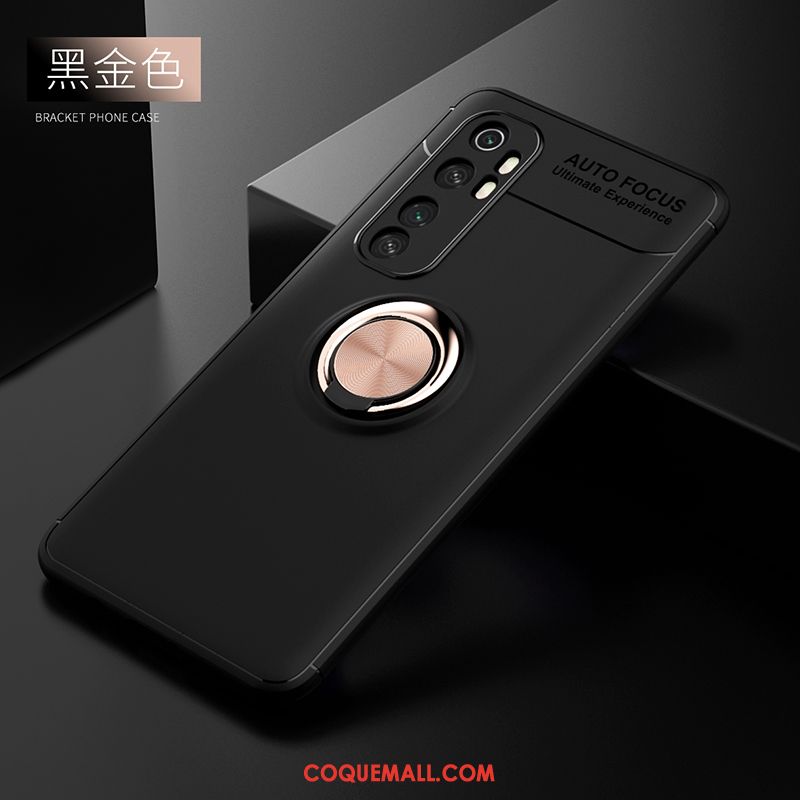 Étui Xiaomi Mi Note 10 Lite Délavé En Daim Fluide Doux Noir, Coque Xiaomi Mi Note 10 Lite Magnétisme Support Beige