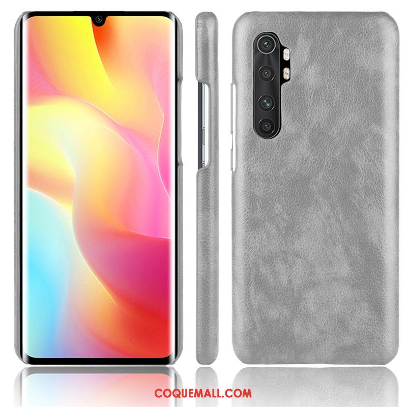 Étui Xiaomi Mi Note 10 Lite Litchi Téléphone Portable Modèle Fleurie, Coque Xiaomi Mi Note 10 Lite Petit Bleu Beige