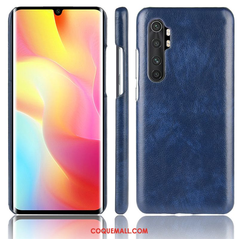 Étui Xiaomi Mi Note 10 Lite Litchi Téléphone Portable Modèle Fleurie, Coque Xiaomi Mi Note 10 Lite Petit Bleu Beige