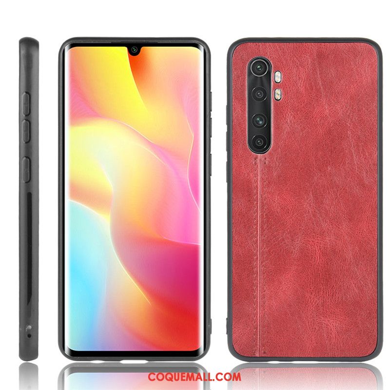 Étui Xiaomi Mi Note 10 Lite Petit Modèle Fleurie Rouge, Coque Xiaomi Mi Note 10 Lite Bovins Téléphone Portable Beige