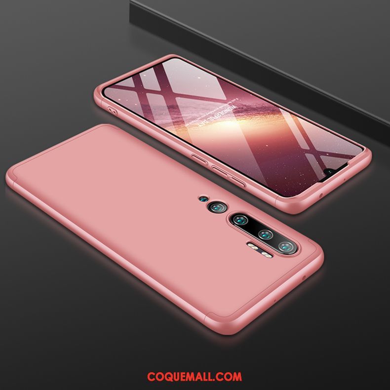 Étui Xiaomi Mi Note 10 Petit Incassable Protection, Coque Xiaomi Mi Note 10 Difficile Or Rose Beige