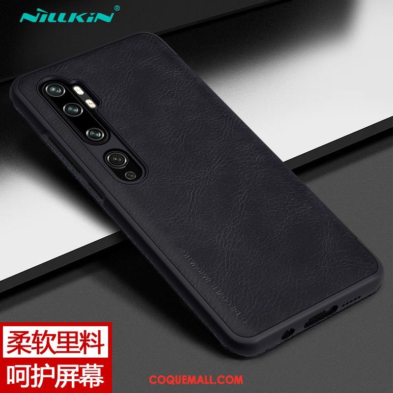 Étui Xiaomi Mi Note 10 Petit Protection Téléphone Portable, Coque Xiaomi Mi Note 10 En Cuir Business Braun Beige