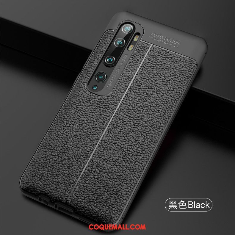 Étui Xiaomi Mi Note 10 Refroidissement Tout Compris Luxe, Coque Xiaomi Mi Note 10 Téléphone Portable Cuir Beige