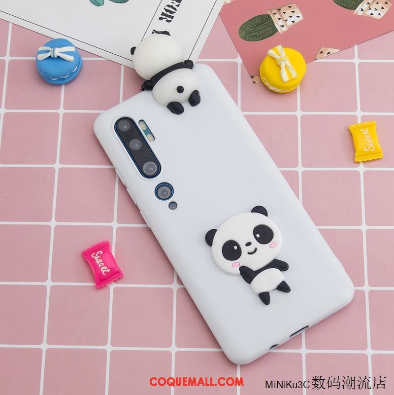 Étui Xiaomi Mi Note 10 Rose Téléphone Portable Petit, Coque Xiaomi Mi Note 10 Dessin Animé Charmant Beige