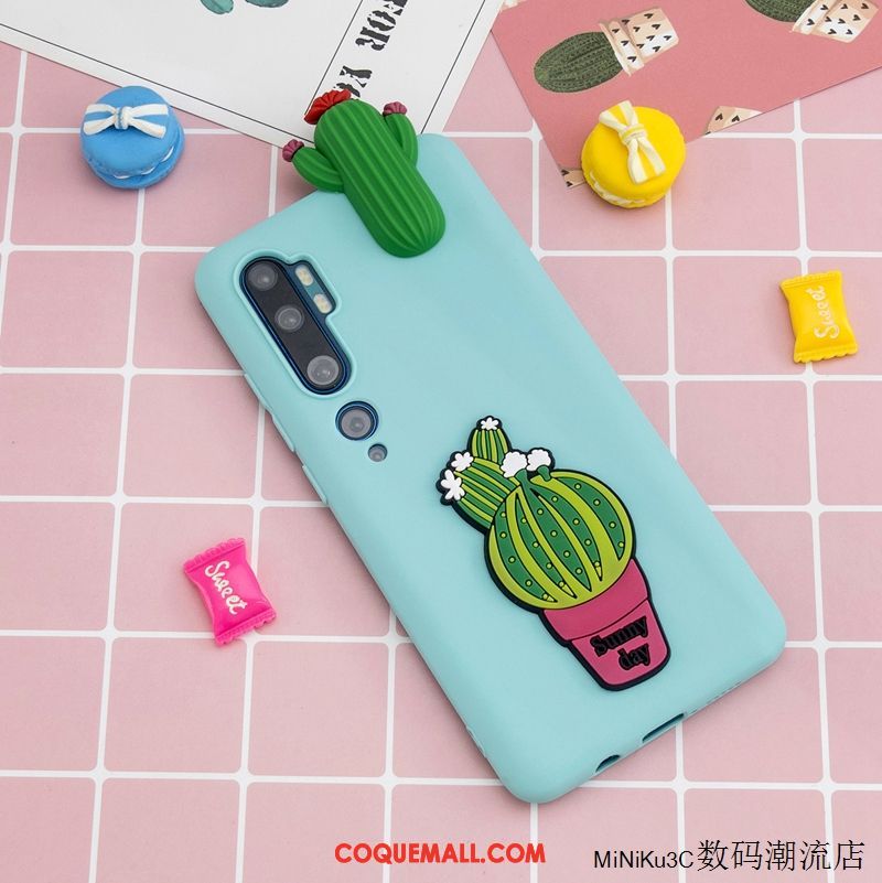 Étui Xiaomi Mi Note 10 Rose Téléphone Portable Petit, Coque Xiaomi Mi Note 10 Dessin Animé Charmant Beige