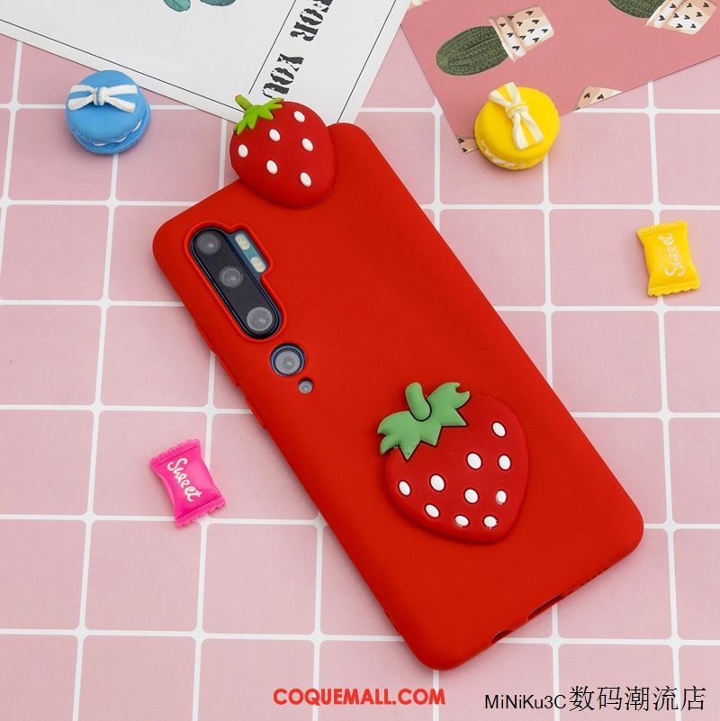 Étui Xiaomi Mi Note 10 Rose Téléphone Portable Petit, Coque Xiaomi Mi Note 10 Dessin Animé Charmant Beige