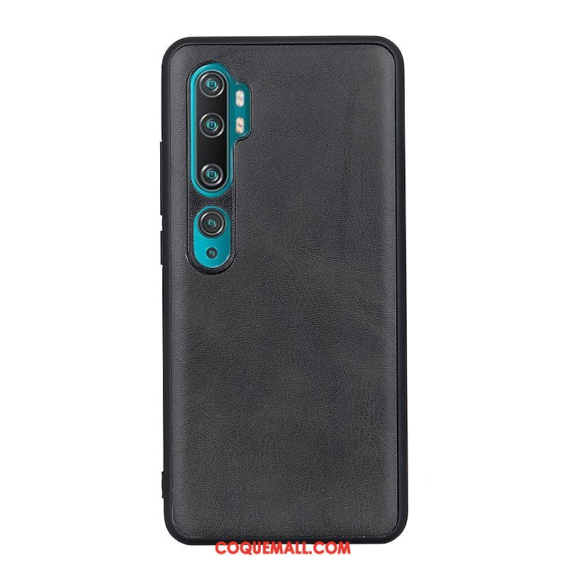 Étui Xiaomi Mi Note 10 Tout Compris Cuir Petit, Coque Xiaomi Mi Note 10 Difficile Téléphone Portable Braun Beige