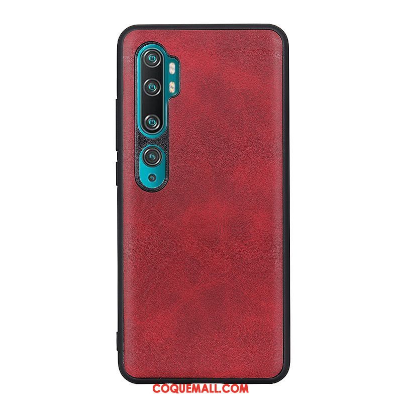 Étui Xiaomi Mi Note 10 Tout Compris Cuir Petit, Coque Xiaomi Mi Note 10 Difficile Téléphone Portable Braun Beige