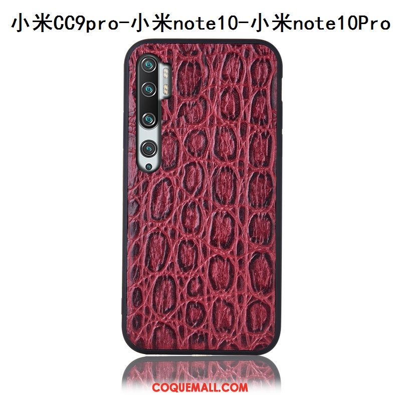 Étui Xiaomi Mi Note 10 Tout Compris Rouge Petit, Coque Xiaomi Mi Note 10 Cuir Téléphone Portable Braun Beige