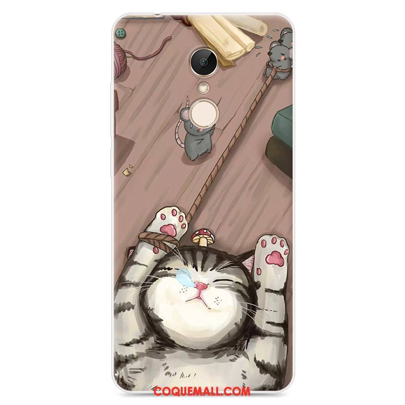 Étui Xiaomi Redmi 5 Dessin Animé Tout Compris Petit, Coque Xiaomi Redmi 5 Bleu Marin Silicone Beige