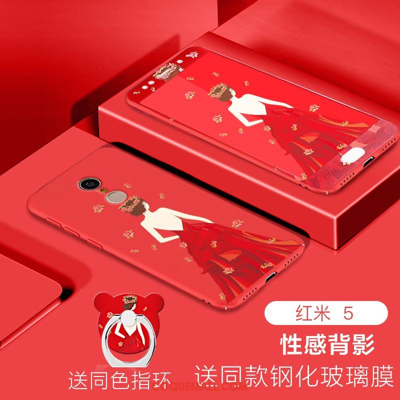 Étui Xiaomi Redmi 5 Difficile Membrane Rouge, Coque Xiaomi Redmi 5 Fluide Doux Téléphone Portable Beige