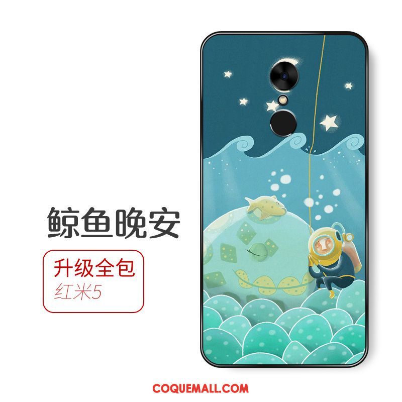 Étui Xiaomi Redmi 5 Fluide Doux Incassable Petit, Coque Xiaomi Redmi 5 Rouge Dessin Animé Beige