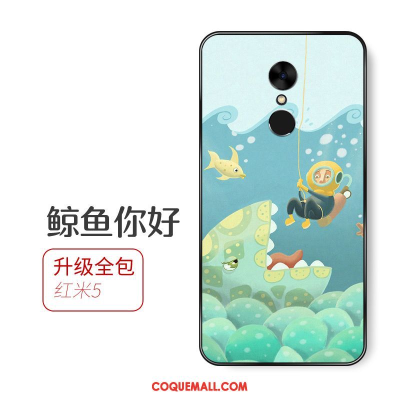 Étui Xiaomi Redmi 5 Fluide Doux Incassable Petit, Coque Xiaomi Redmi 5 Rouge Dessin Animé Beige