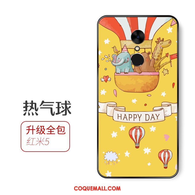 Étui Xiaomi Redmi 5 Fluide Doux Incassable Petit, Coque Xiaomi Redmi 5 Rouge Dessin Animé Beige