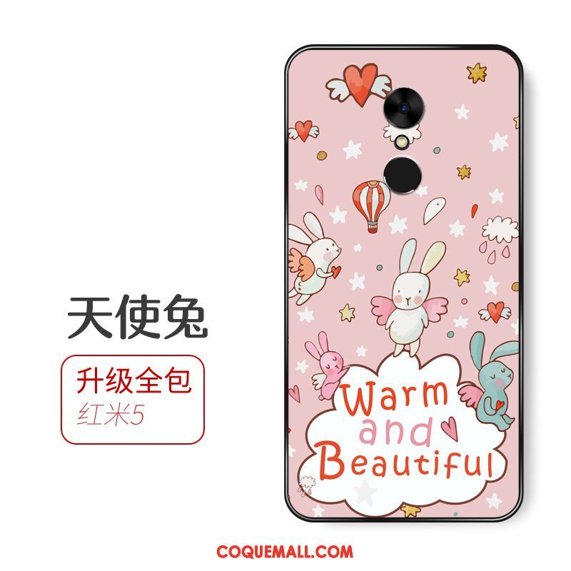 Étui Xiaomi Redmi 5 Fluide Doux Incassable Petit, Coque Xiaomi Redmi 5 Rouge Dessin Animé Beige