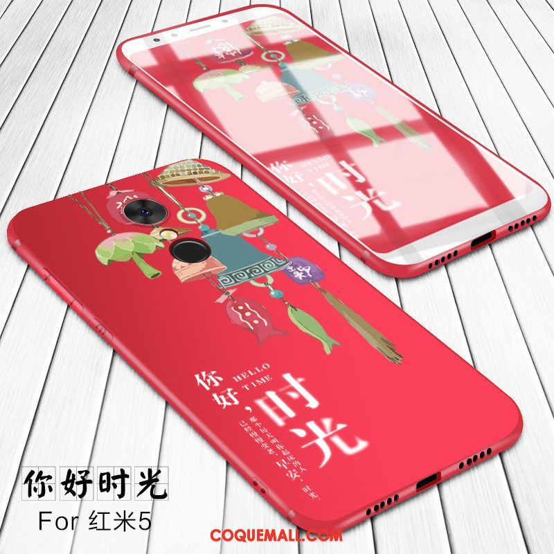 Étui Xiaomi Redmi 5 Incassable Créatif Personnalité, Coque Xiaomi Redmi 5 Téléphone Portable Charmant Beige