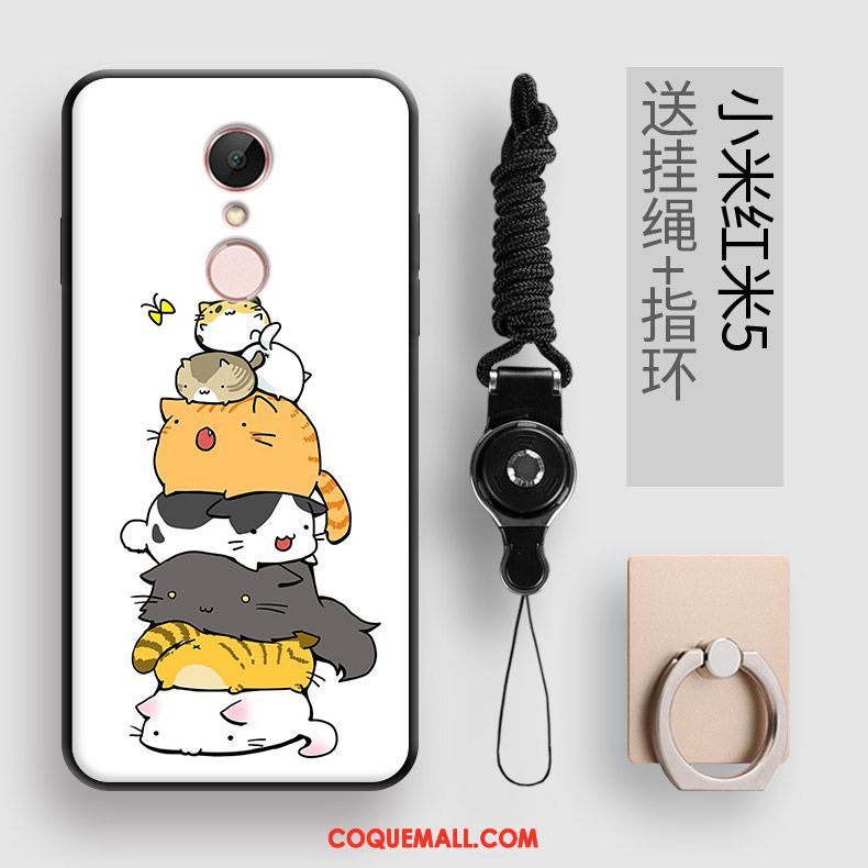 Étui Xiaomi Redmi 5 Incassable Fluide Doux Animal, Coque Xiaomi Redmi 5 Rouge Tendance Beige