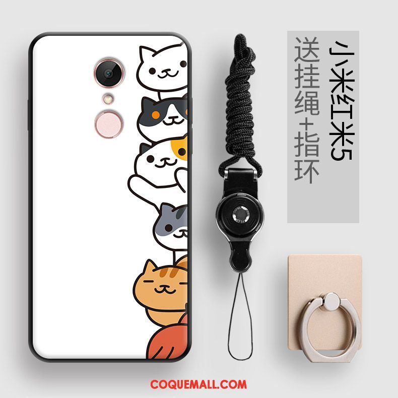 Étui Xiaomi Redmi 5 Incassable Fluide Doux Animal, Coque Xiaomi Redmi 5 Rouge Tendance Beige