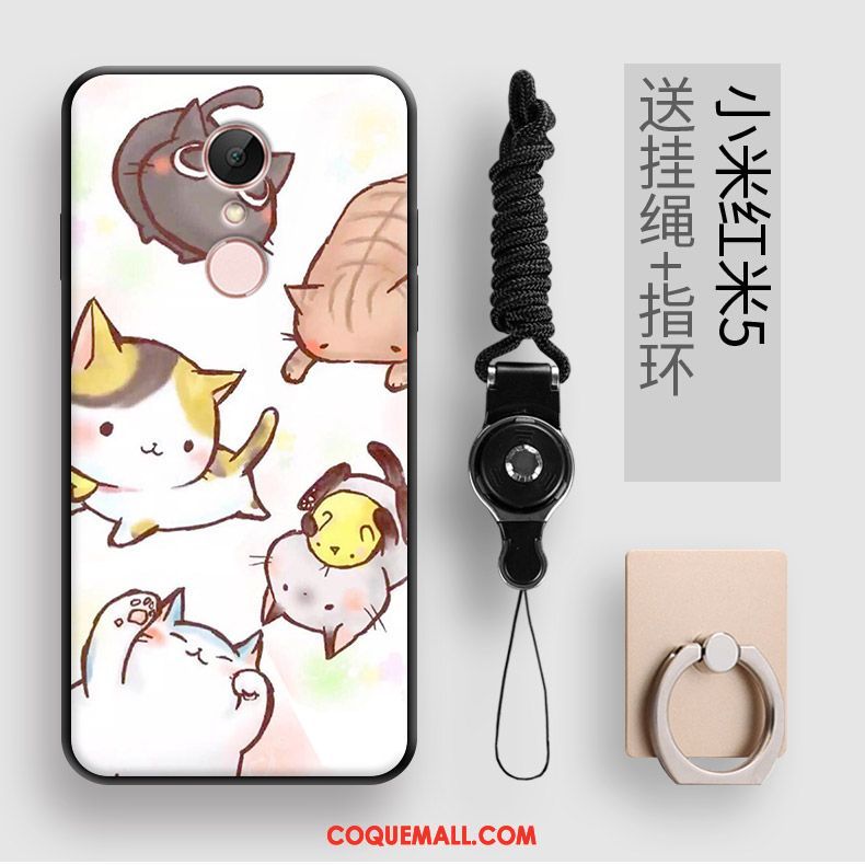 Étui Xiaomi Redmi 5 Incassable Fluide Doux Animal, Coque Xiaomi Redmi 5 Rouge Tendance Beige