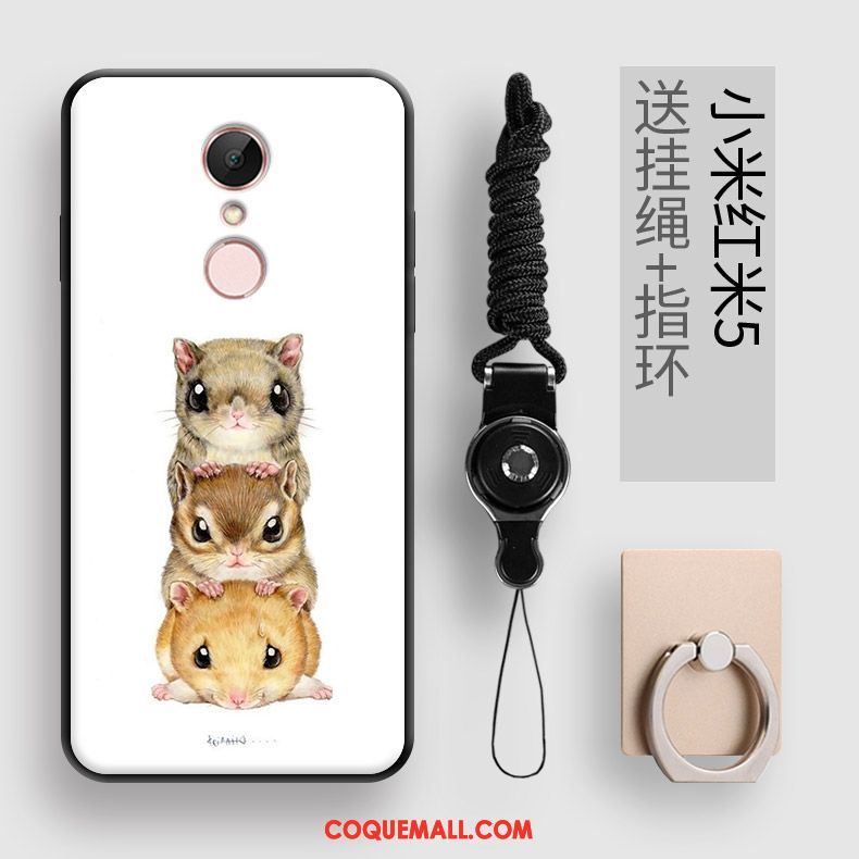 Étui Xiaomi Redmi 5 Incassable Fluide Doux Animal, Coque Xiaomi Redmi 5 Rouge Tendance Beige