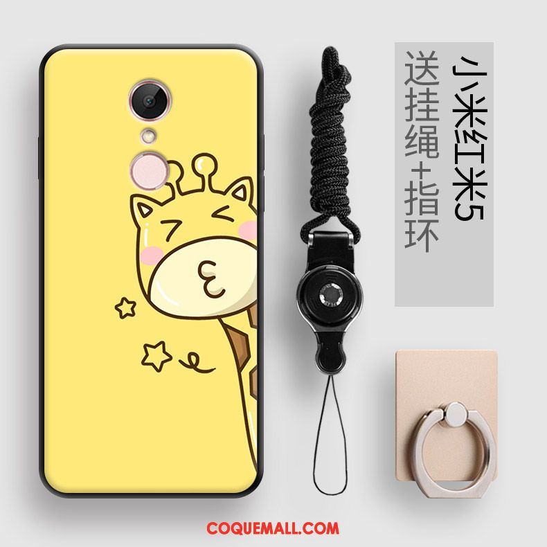 Étui Xiaomi Redmi 5 Incassable Fluide Doux Animal, Coque Xiaomi Redmi 5 Rouge Tendance Beige