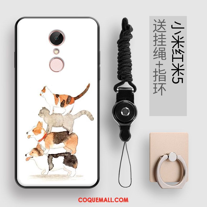 Étui Xiaomi Redmi 5 Incassable Fluide Doux Animal, Coque Xiaomi Redmi 5 Rouge Tendance Beige