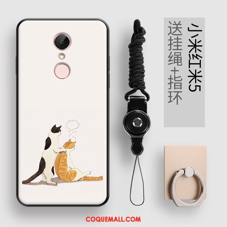 Étui Xiaomi Redmi 5 Incassable Fluide Doux Animal, Coque Xiaomi Redmi 5 Rouge Tendance Beige