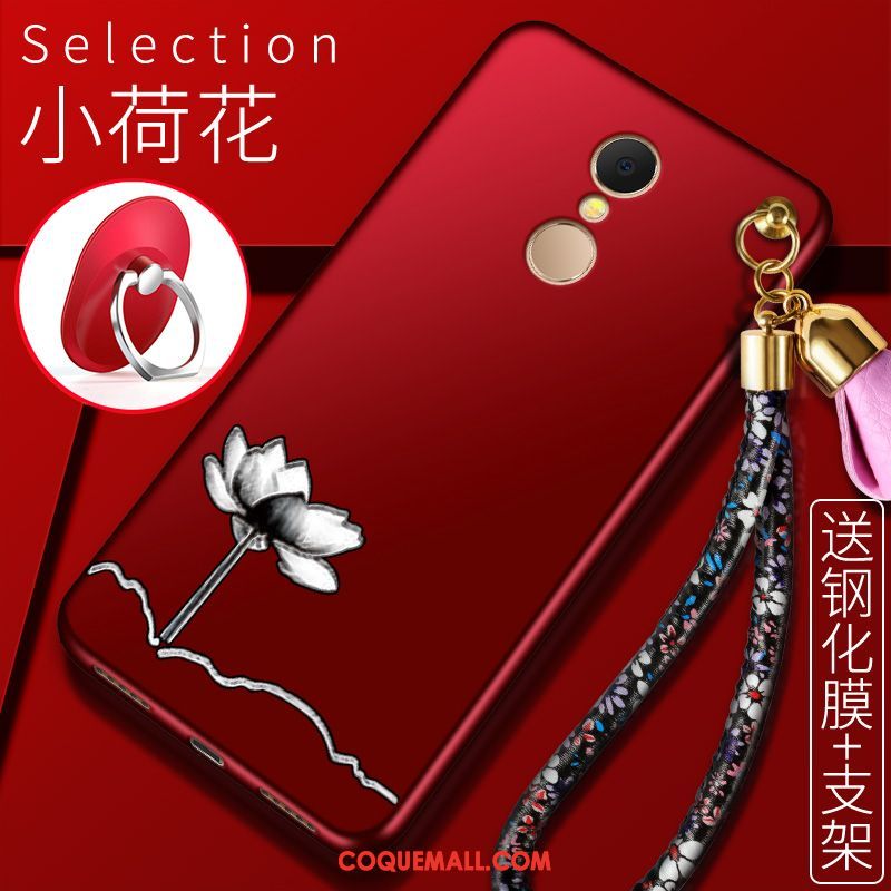 Étui Xiaomi Redmi 5 Incassable Noir Fluide Doux, Coque Xiaomi Redmi 5 Rouge Petit Beige