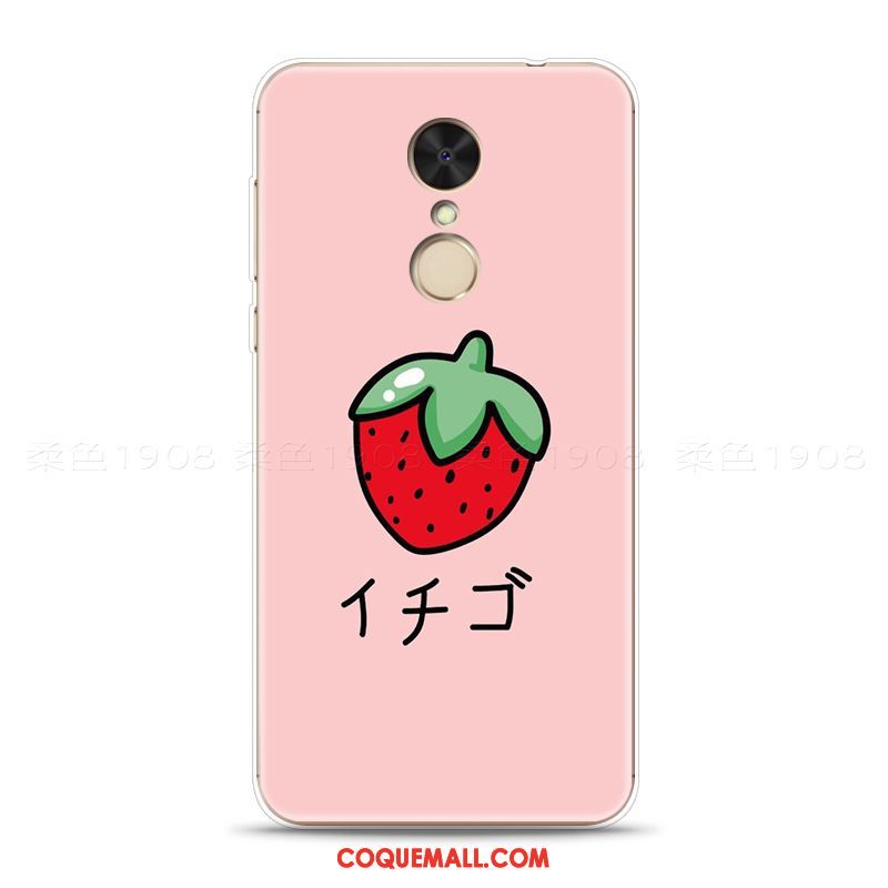 Étui Xiaomi Redmi 5 Personnalité Gaufrage Rose, Coque Xiaomi Redmi 5 Fruit Petit Beige