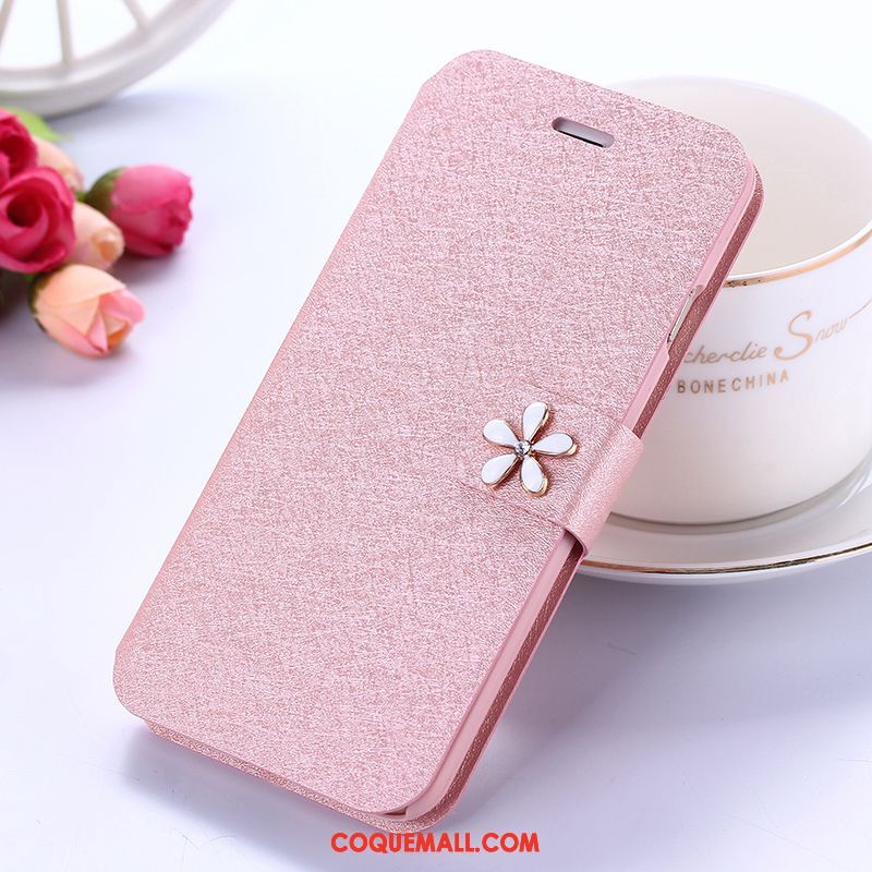 Étui Xiaomi Redmi 5 Petit Strass Incassable, Coque Xiaomi Redmi 5 Clamshell Rouge Beige