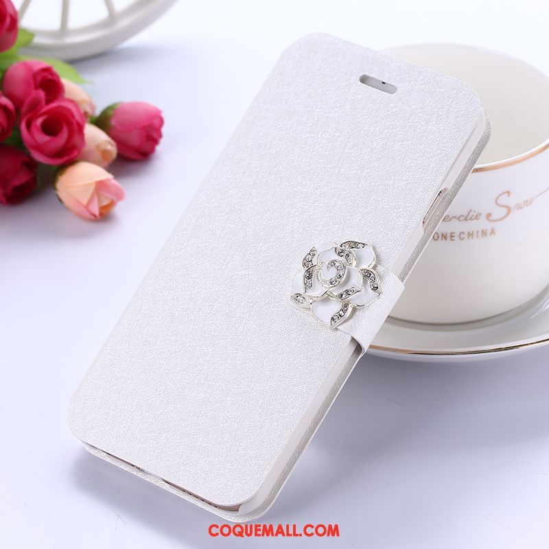 Étui Xiaomi Redmi 5 Petit Strass Incassable, Coque Xiaomi Redmi 5 Clamshell Rouge Beige