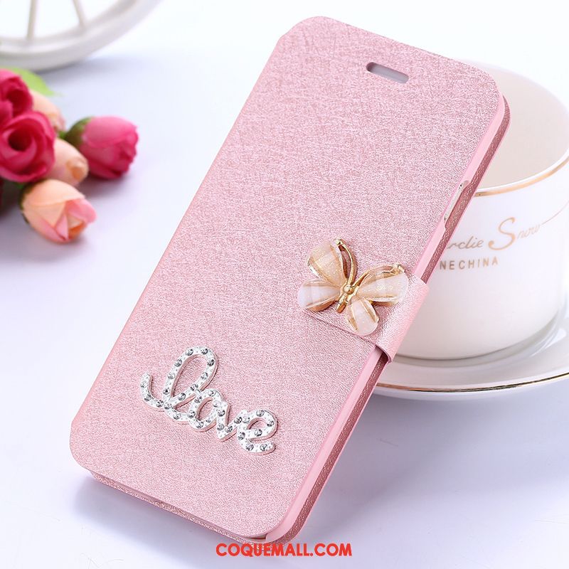 Étui Xiaomi Redmi 5 Petit Strass Incassable, Coque Xiaomi Redmi 5 Clamshell Rouge Beige