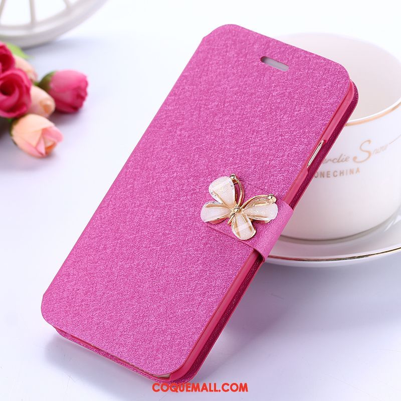 Étui Xiaomi Redmi 5 Petit Strass Incassable, Coque Xiaomi Redmi 5 Clamshell Rouge Beige
