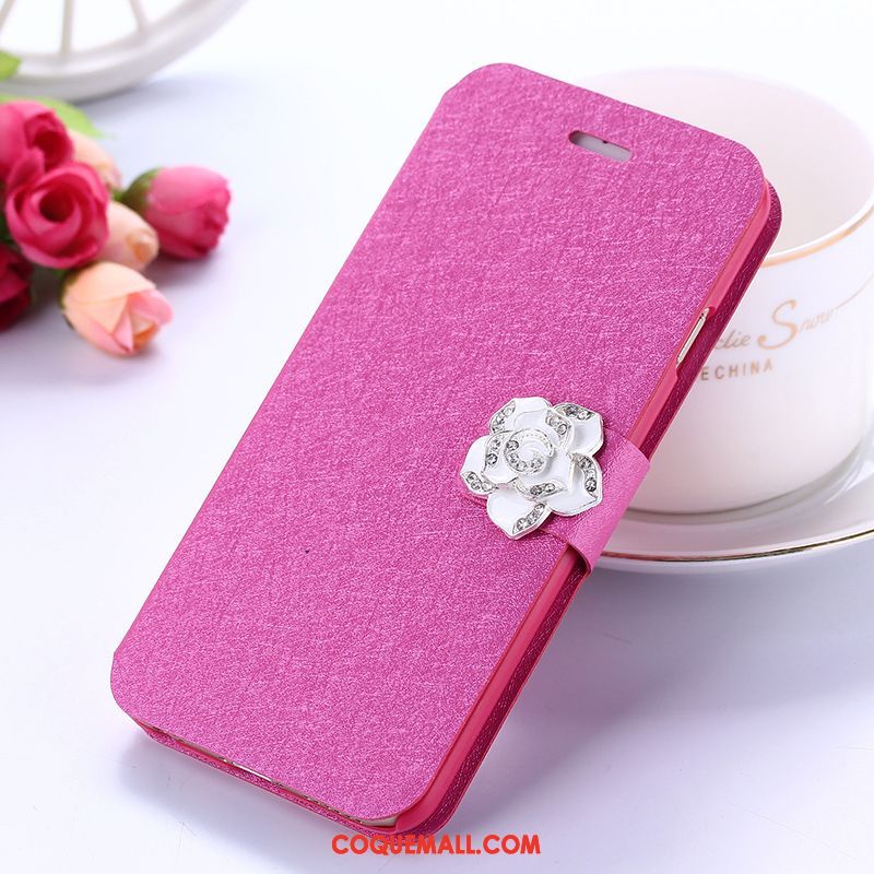 Étui Xiaomi Redmi 5 Petit Strass Incassable, Coque Xiaomi Redmi 5 Clamshell Rouge Beige