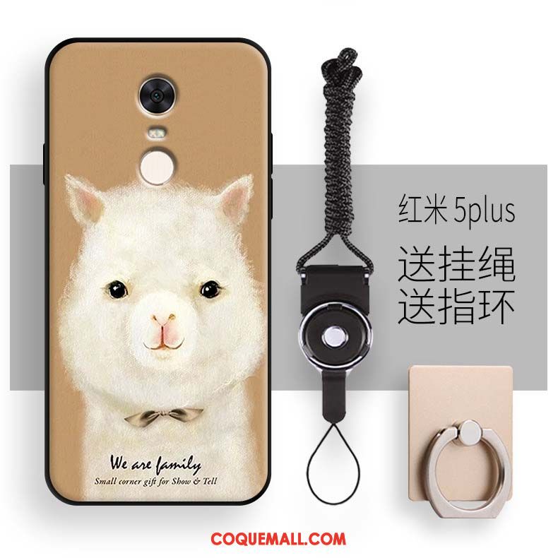 Étui Xiaomi Redmi 5 Plus Incassable Téléphone Portable Lapin, Coque Xiaomi Redmi 5 Plus Silicone Petit Beige