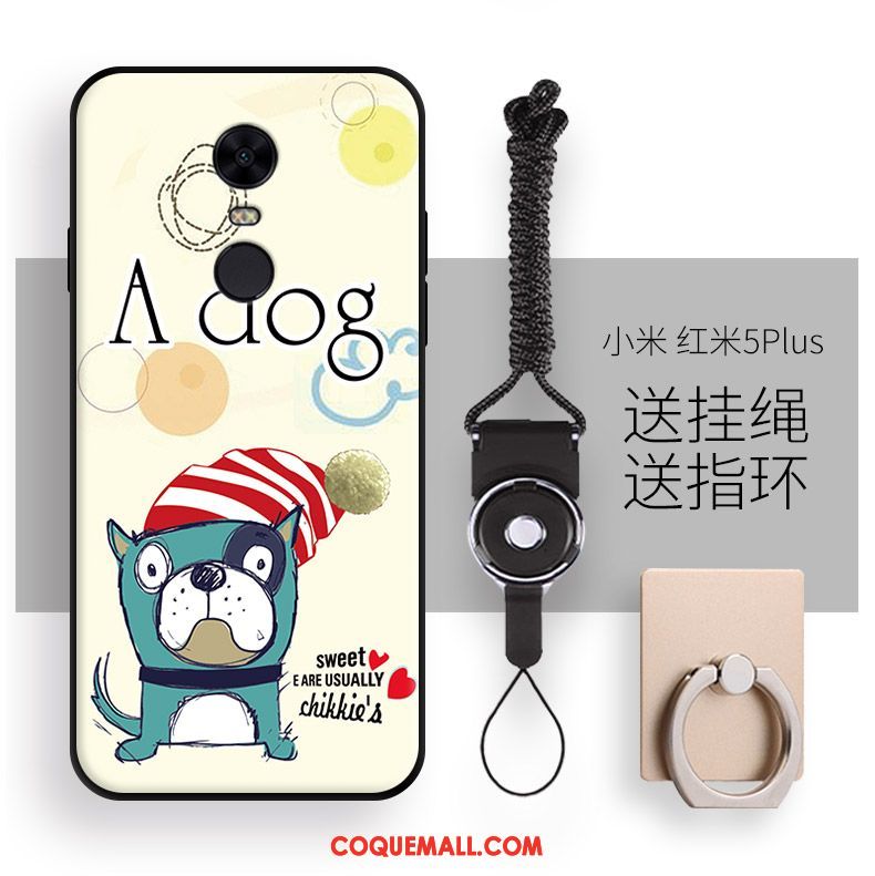 Étui Xiaomi Redmi 5 Plus Loup Téléphone Portable Fluide Doux, Coque Xiaomi Redmi 5 Plus Dessin Animé Jaune Beige