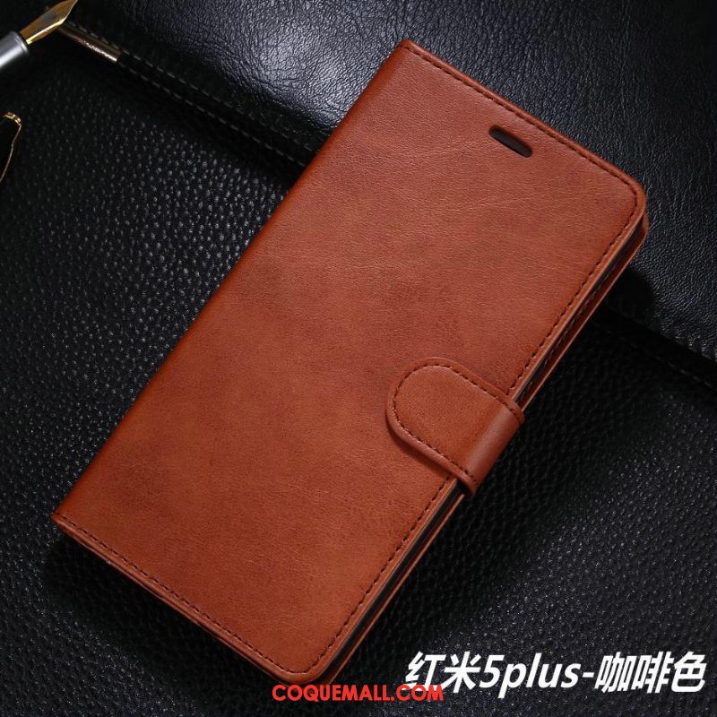 Étui Xiaomi Redmi 5 Plus Petit Téléphone Portable Rouge, Coque Xiaomi Redmi 5 Plus Protection Étui En Cuir Braun Beige